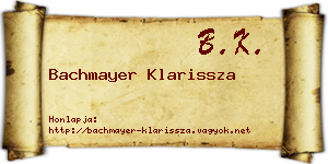 Bachmayer Klarissza névjegykártya